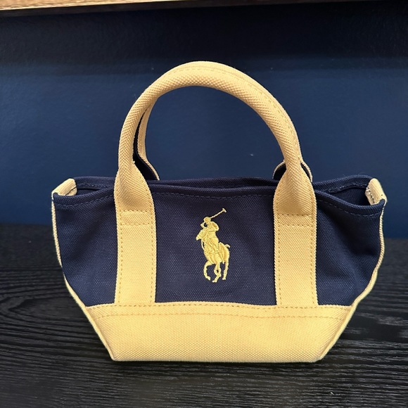 Ralph Lauren Mini Handbag in Yellow & Navy - Picture 2 of 9